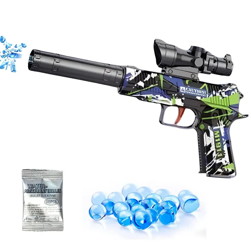 Pistol Automatic Gun Silencer & Sight Shoots Orbeez 27 cm Length Use under adult supervision  (803Y)